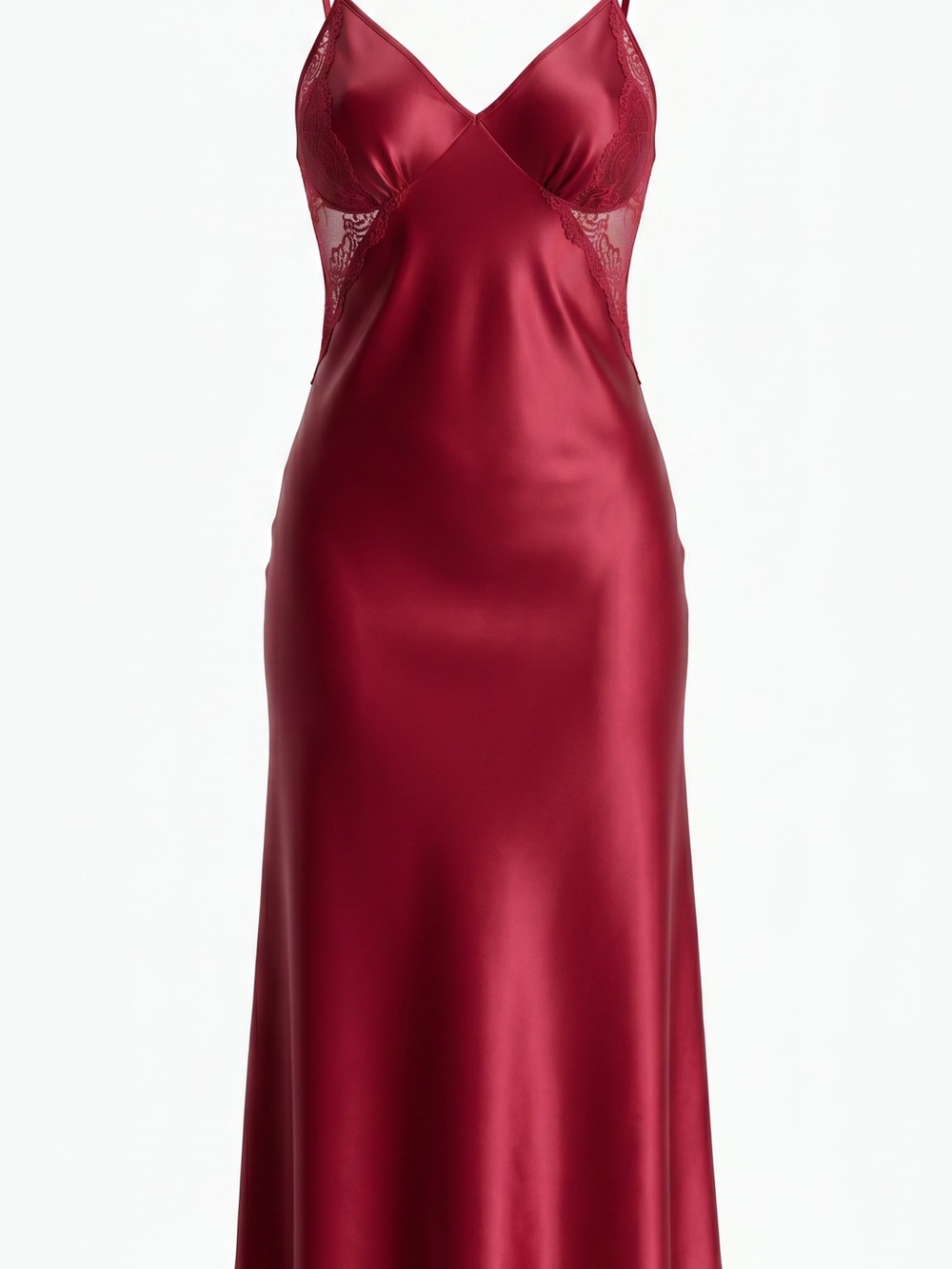 Victoria’s Secret Satin Lace Red Slip Dress New Size Large